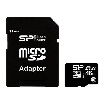 SILICON POWER Elite - Flash-Speicherkarte (microSDHC/SD-Adapter inbegriffen) - 16 GB - Class 10 - microSDHC UHS-I