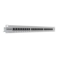 Intellinet 24-Port Cat6 Patchpanel, geschirmt, FTP, 1 HE, Klemmleisten mit 90 Grad abgewinkelten Kabeleinführungen - Patch Panel - CAT 6 - FTP - RJ-45 X 24 - Grau - 1U - 48.3 cm (19")