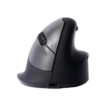 R-Go HE Mouse - mouse ergonomico - Medio (165-195mm) - destrorso - senza fili - Mano destra - Ottico - RF Wireless - 1600 DPI - Nero - Argento