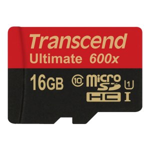 Transcend 16GB microSDHC Class 10 UHS-I (Ultimate) - 16 GB - MicroSDHC - Classe 10 - MLC - 90 MB/s - Nero - Rosso