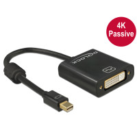 DeLOCK - Display-Adapter - Single Link - Mini DisplayPort (M) bis DVI-I (W) - DisplayPort 1.2 - 20 cm - Daumenschrauben, 4K Unterstützung - Schwarz