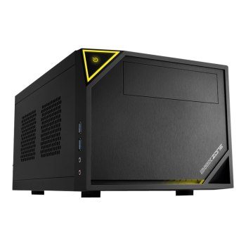 Sharkoon SHARK ZONE C10 - Tower - Mini-ITX - ohne Netzteil (ATX12V / SFX12V) - Schwarz, Gelb - USB/Audio