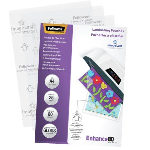 Fellowes ImageLast - 80 Mikron - 25er-Pack - glänzend - glänzend - A4 (210 x 297 mm) Taschen für Laminierung