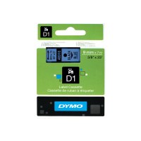 Dymo D1 - Self-adhesive - black on blue