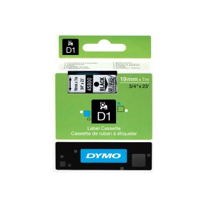 Dymo D1 Schriftband 19 mm x 7 m schwarz auf transparent...