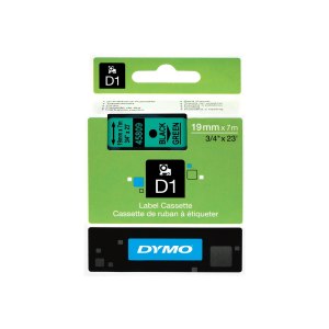 Dymo D1 - Removable adhesive - black on green