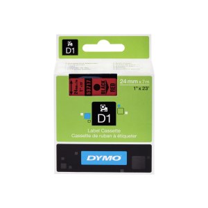 Dymo D1 Schriftband 24 mm x 7 m schwarz auf rot 53717 -...