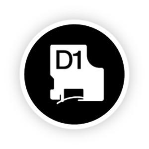Dymo D1 - Selbstklebend - schwarz auf rot - Rolle (2,4 cm...