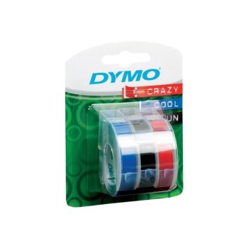 Dymo Selbstklebend - Schwarz, Blau, Rot - Rolle (0,9 cm x 3 m)