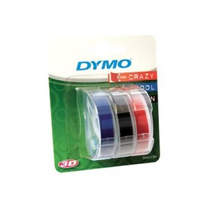 Dymo Selbstklebend - Schwarz, Blau, Rot - Rolle (0,9 cm x 3 m)