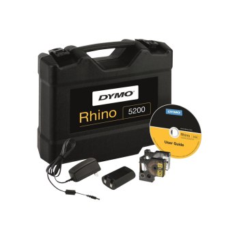 Dymo RHINO 5200 Kit - ABC - Trasferimento termico - 180 x 180 DPI - Ioni di Litio - Nero - Giallo