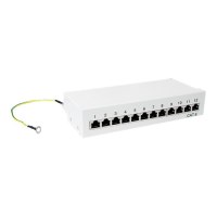 LogiLink - Patch Panel - geeignet für Wandmontage - RJ-45 X 12 - Hellgrau, RAL 7035