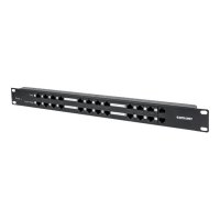 Intellinet PoE Patch Panel, 24 Port Patch Panel with 12 port RJ45 Data In and 12 port RJ45 Data and Power Out, Passive Power over Ethernet Delivered on 12 Ports, 1U, CAT5e