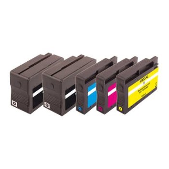 Peach Combi-Pack PLUS H932XL/H933XL - 5er-Pack - XL - Schwarz, Gelb, Cyan, Magenta - kompatibel - wiederaufbereitet - Tintenpatrone (Alternative zu: HP 932XL, HP 933XL)