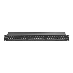 Lindy Patch Panel - CAT 6 - STP - RJ-45 X 24 - Schwarz - 1U - 48.3 cm (19")