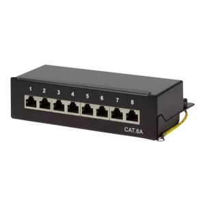 LogiLink - Patch Panel - geeignet für Wandmontage - RJ-45 X 8 - Schwarz, RAL 9005