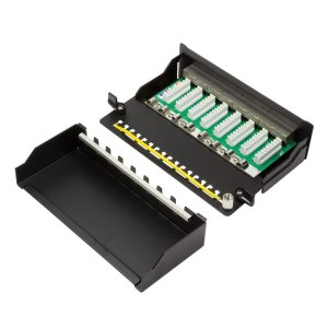 LogiLink - Patch Panel - geeignet für Wandmontage - RJ-45 X 8 - Schwarz, RAL 9005