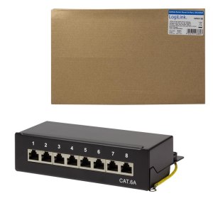 LogiLink - Patch Panel - geeignet für Wandmontage - RJ-45 X 8 - Schwarz, RAL 9005