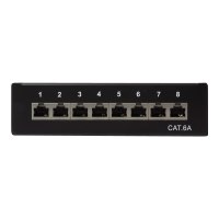 LogiLink - Patch Panel - geeignet für Wandmontage - RJ-45 X 8 - Schwarz, RAL 9005