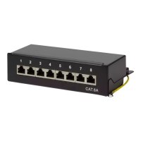 LogiLink - Patch Panel - geeignet für Wandmontage - RJ-45 X 8 - Schwarz, RAL 9005