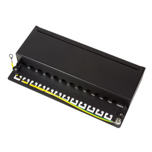 LogiLink - Patch Panel - geeignet für Wandmontage - RJ-45 X 12 - Schwarz, RAL 9005