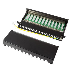 LogiLink - Patch Panel - geeignet für Wandmontage - RJ-45 X 12 - Schwarz, RAL 9005