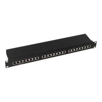 LogiLink EconLine - Patch Panel - RJ-45 X 24 - Schwarz, RAL 9005 - 1U - 48.3 cm (19")