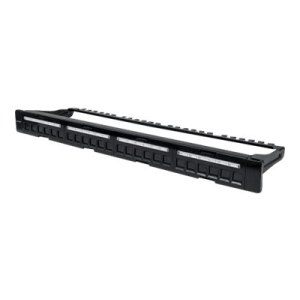 Intellinet Patch Panel, Blank, 1U, 24-Port, Black