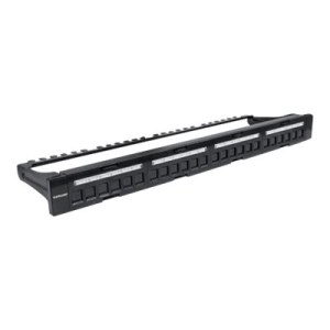 Intellinet Patch Panel, Blank, 1U, 24-Port, Black