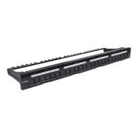 Intellinet Patch Panel, Blank, 1U, 24-Port, Black