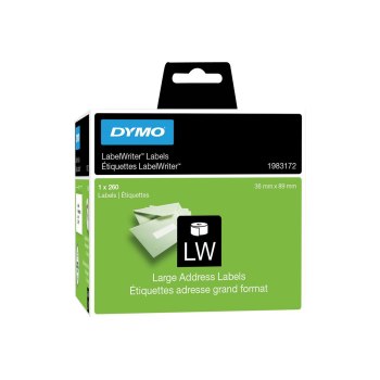 Dymo Etichette indirizzo grandi - 89x36 - Bianco - Etichetta per stampante autoadesiva - Carta - Permanente - Rettangolo - LabelWriter