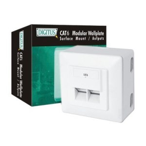 DIGITUS CAT 6, Class E, wall outlet, shielded, surface mount