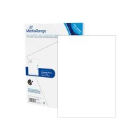 MediaRange - Matt - permanenter Klebstoff - Mattes Weiß - A4 (210 x 297 mm) 50 Etikett(en) (50 Bogen x 1) Rechtwinklige Mehrzweck-Etiketten