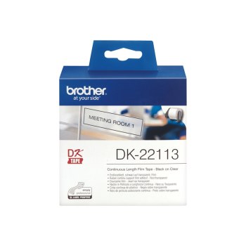 Brother Nastro pellicola a lunghezza continua bianco - Nero trasparente - DK - Trasparente - Termica diretta - Brother - Brother QL1050 - QL1060N - QL500 - QL500A - QL550 - QL560 - QL560VP - QL570 - QL580N - QL650TD - QL700,...