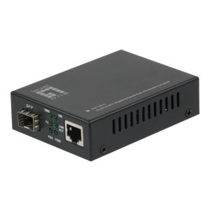 LevelOne GVT-2010 - Medienkonverter - 100Mb LAN - 10Base-T, 100Base-TX, 1000Base-T, 1000Base-X - RJ-45 / SFP (mini-GBIC)
