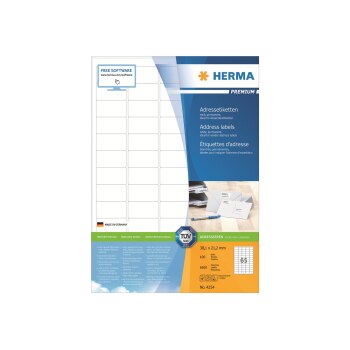 HERMA 4254 - Bianco - Etichetta per stampante autoadesiva - A4 - Carta - Laser/Inkjet - Permanente