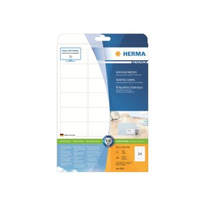 HERMA Premium - Selbstklebend - Mattes Weiß - 63.5...