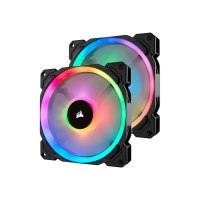 Corsair LL Series LL140 RGB Dual Light Loop - Gehäuselüfter - 140 mm - weiß, Blau, Gelb, Rot, grün, orange, violett - 14 cm (Packung mit 2)