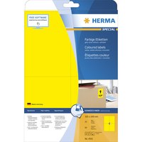 HERMA 4561. Produktfarbe: Gelb, Form: Rechteck, Format: A4. Breite: 105 mm, Höhe: 148 mm. Aufkleber pro Satz: 80 Stück(e), Medienanzahl pro Paket: 20 Blätter