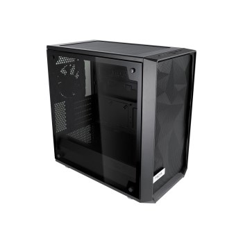 Fractal Design Meshify C Mini - Dark TG - Tower - micro ATX - Seitenteil mit Fenster (gehärtetes Glas) - keine Spannungsversorgung (ATX) - Schwarz - USB/Audio