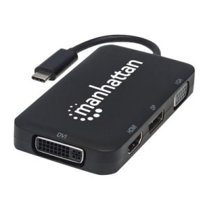 Manhattan USB-C Dock/Hub, Ports (x4): DisplayPort, DVI-I,...