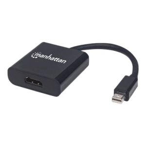 Manhattan Mini DisplayPort 1.2a to HDMI Adapter Cable, 4K@60Hz, Active, 19.5cm, Male to Female, Black, Three Year Warranty, Polybag