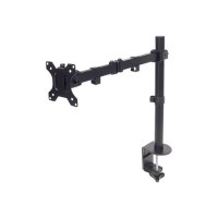 Manhattan TV & Monitor Mount, Desk, Full Motion, 1 screen, Screen Sizes: 10-27", Black, Clamp Assembly, VESA 75x75 to 100x100mm, Max 8kg, Lifetime Warranty