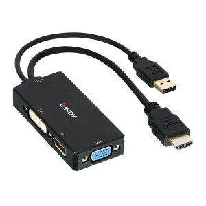 Lindy Videokonverter - HDMI - DVI, DisplayPort, VGA