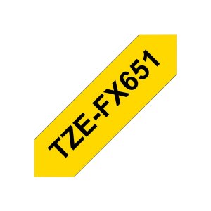 Brother TZe-FX651 - Black on yellow