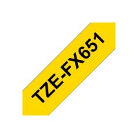 Brother TZe-FX651 - Black on yellow