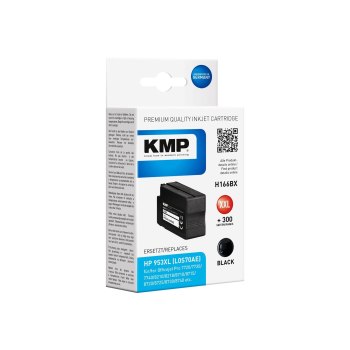 KMP H166BX - 55 ml - Hohe Ergiebigkeit - Schwarz - kompatibel - Tintenpatrone (Alternative zu: HP 953XL, HP L0S70AE)