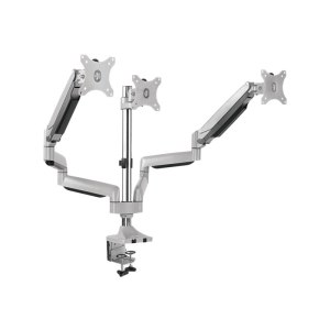 LogiLink - Befestigungskit - für 3 LCD-Anzeigen (einstellbarer Arm) - Aluminium - Bildschirmgröße: 33-81.3 cm (13"-32") - Tischmontage