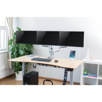 LogiLink - Befestigungskit - für 3 LCD-Anzeigen (einstellbarer Arm) - Aluminium - Bildschirmgröße: 33-81.3 cm (13"-32") - Tischmontage