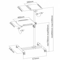 Techly Cart - for projector / notebook